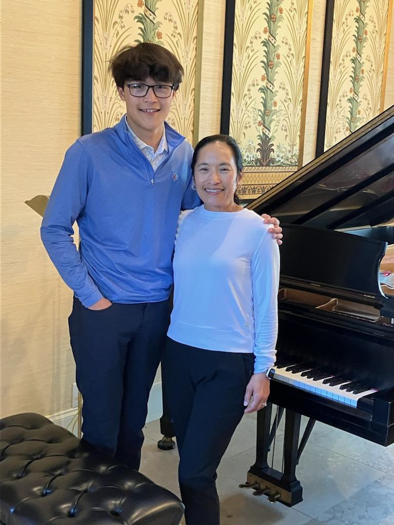 George Jamison and his mother, Michele Jamison, of the Golden Isles Youth Orchestra